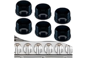 6 Pack Stove Knob Covers for Child Safety, DAFUWENG Childproof Gas Stove Knob Locks, Stove Oven Knob Safety Covers with Adhesive, for Kids and Pets, Heat-Resistant, Durable Design (Upgraded - Black)