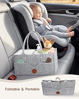 Maliton Nappy Caddy Newborn Diaper Organizer 15.3x9.3x7 in Grey view 6