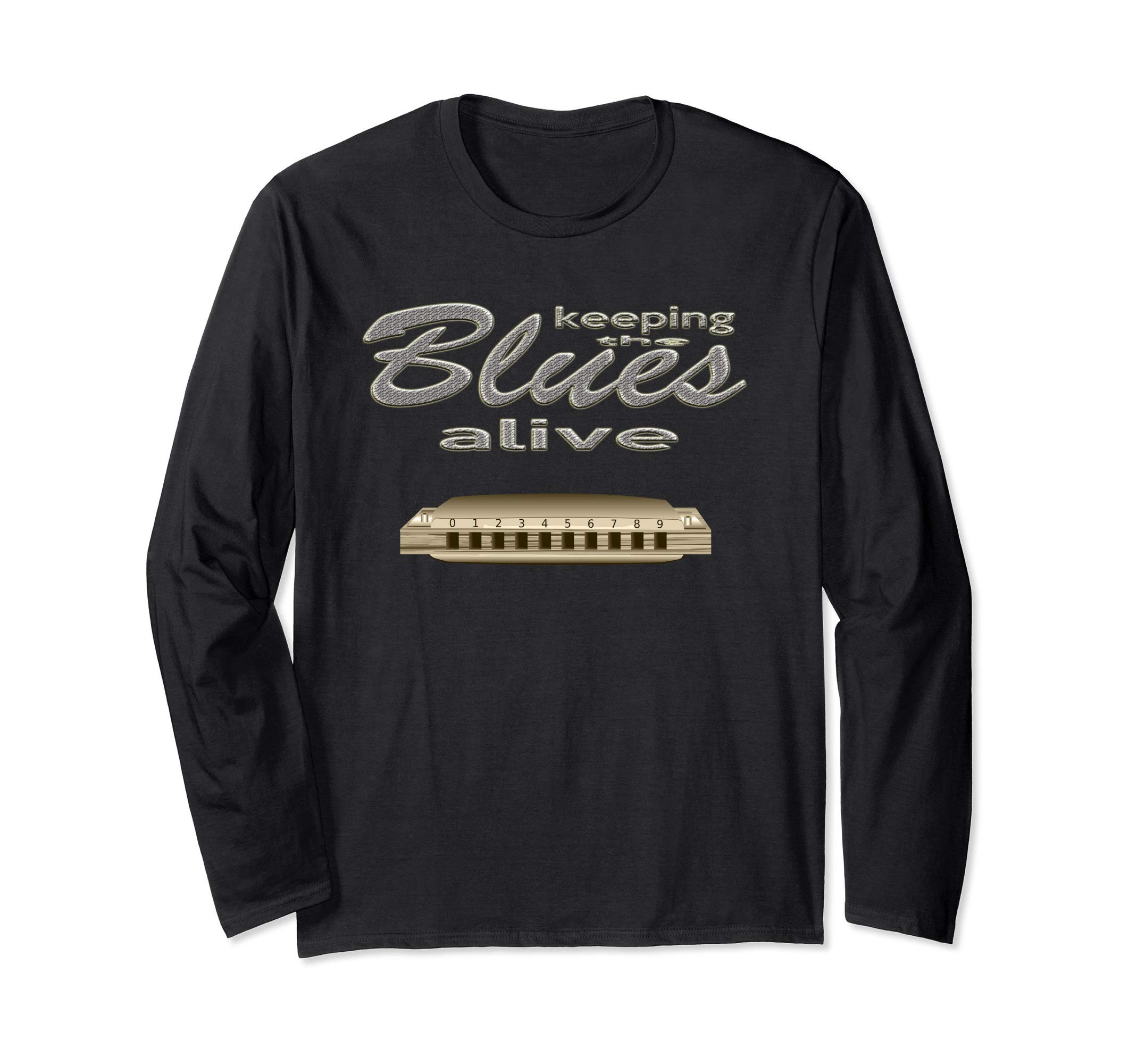 Harmonica Blues Harp Jazz Design Long Sleeve T-Shirt
