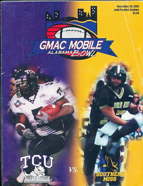 2008 Gmac Mobile Alabama Bowl Football Program Tcu Vs