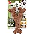 SPOT Bam-Bones Wishbone - Made with Strong Bamboo Fiber, Durable Long Lasting Dog Chew for Light to Moderate Chewers, Great Toy for Adult Dogs & Teething Puppies Under 30lbs, 5.25in, Bacon Flavor