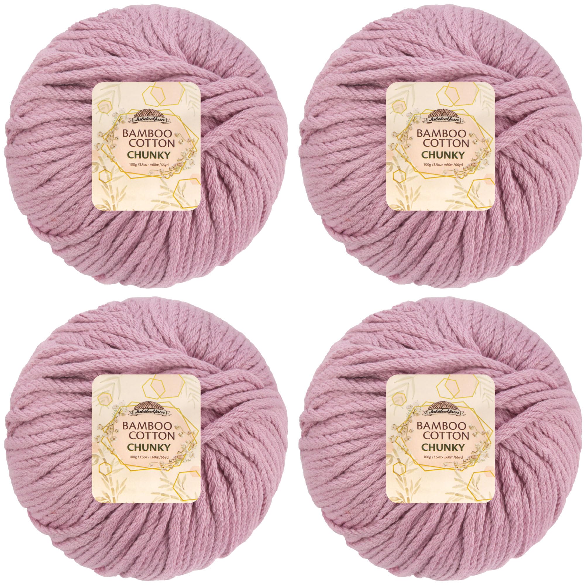 JubileeYarn Bamboo Cotton Chunky Yarn - 100g/Ball - Cotton Candy - 4 Balls — image 1