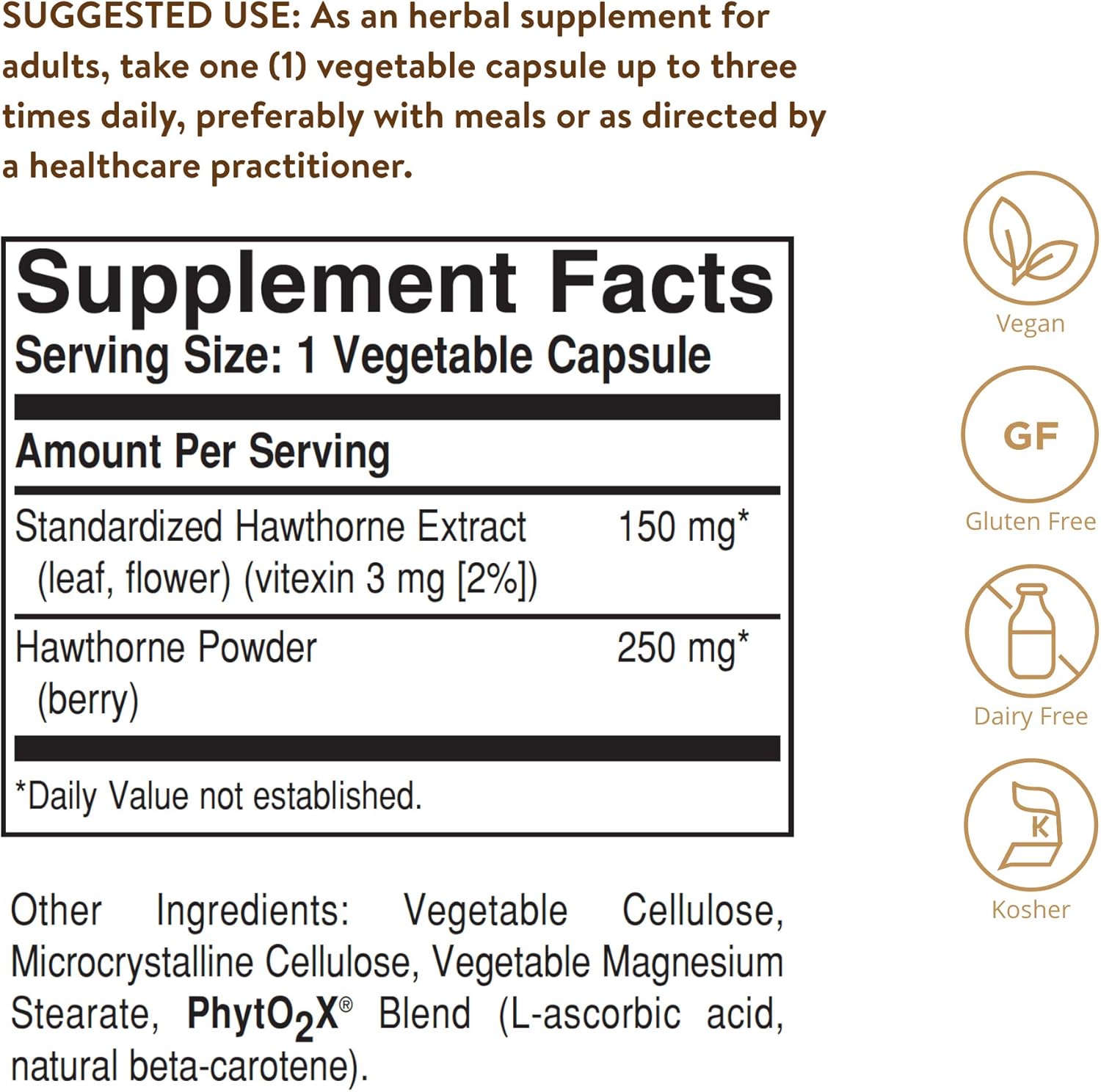 Solgar Standardized Full Potency Hawthorne Berry Herb Extract Vegetable Capsules, 60 Count: Health & Personal Care