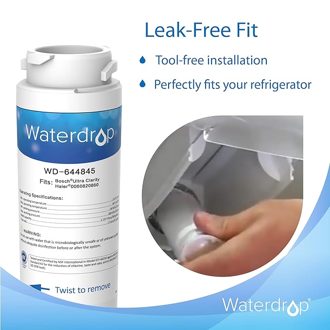 3 x Waterdrop WD-644845 reemplazo del filtro de agua del ...