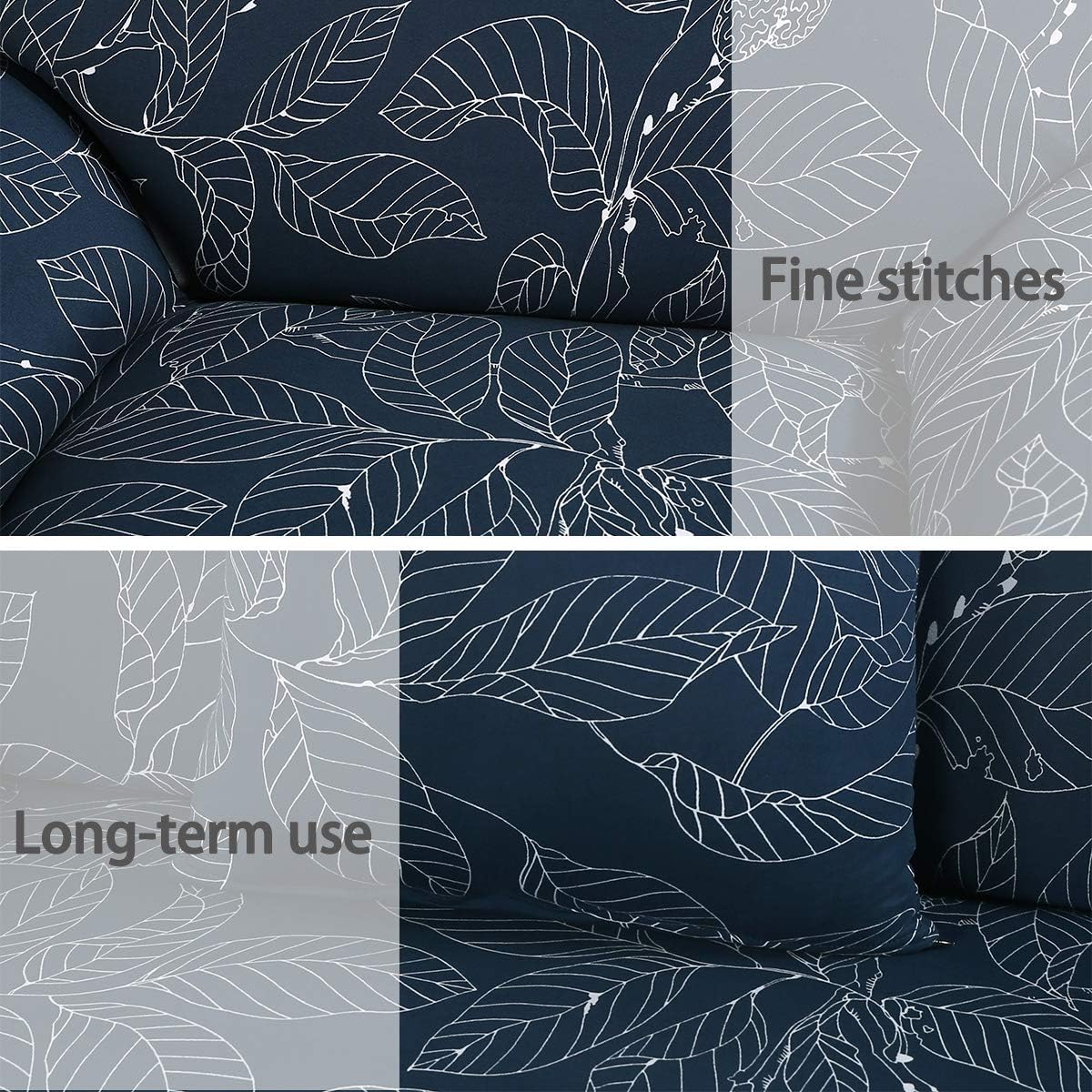 Fashion·LIFE Sofa Covers 2 seater Pattern Print Sofa Slipcover Floral Printed Cover Stretch Anti-Slip Elastic Slipcover Furniture Protector for livingroom,Dark gray - Image 4