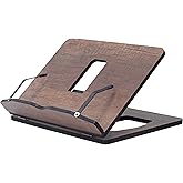 Vigo Wood Book Stand, Book Holder, Reading Stand, Cookbook Holder, Recipe Book Stand, Wooden Book Stands for Reading, Cookbook Stand for Kitchen, Book Holder for Reading in Bed (Walnut)