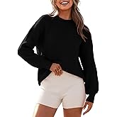 BTFBM Womens Casual Long Sleeve Sweaters Crew Neck Oversized Ribbed Knit Pullover Sweater 2025 Fall Winter Jumper Tops