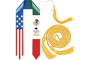 Thiccywoov Graduation Stole Class of 2024 Graduation Sash with Cap Tassel Gold Graduation Cords for International Students