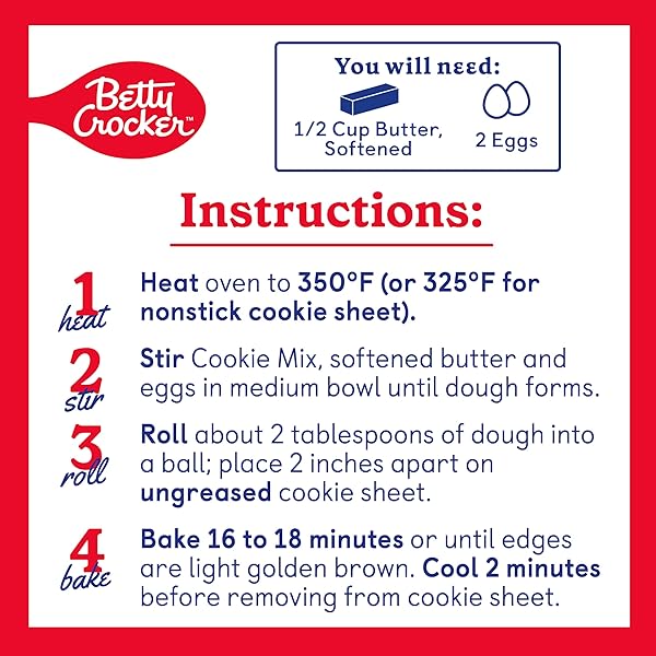 BETTY CROCKER SOFT BAKED COOKIE MIX, BIRTHDAY CAKE BATTER FLAVORED, 16.8 OZ