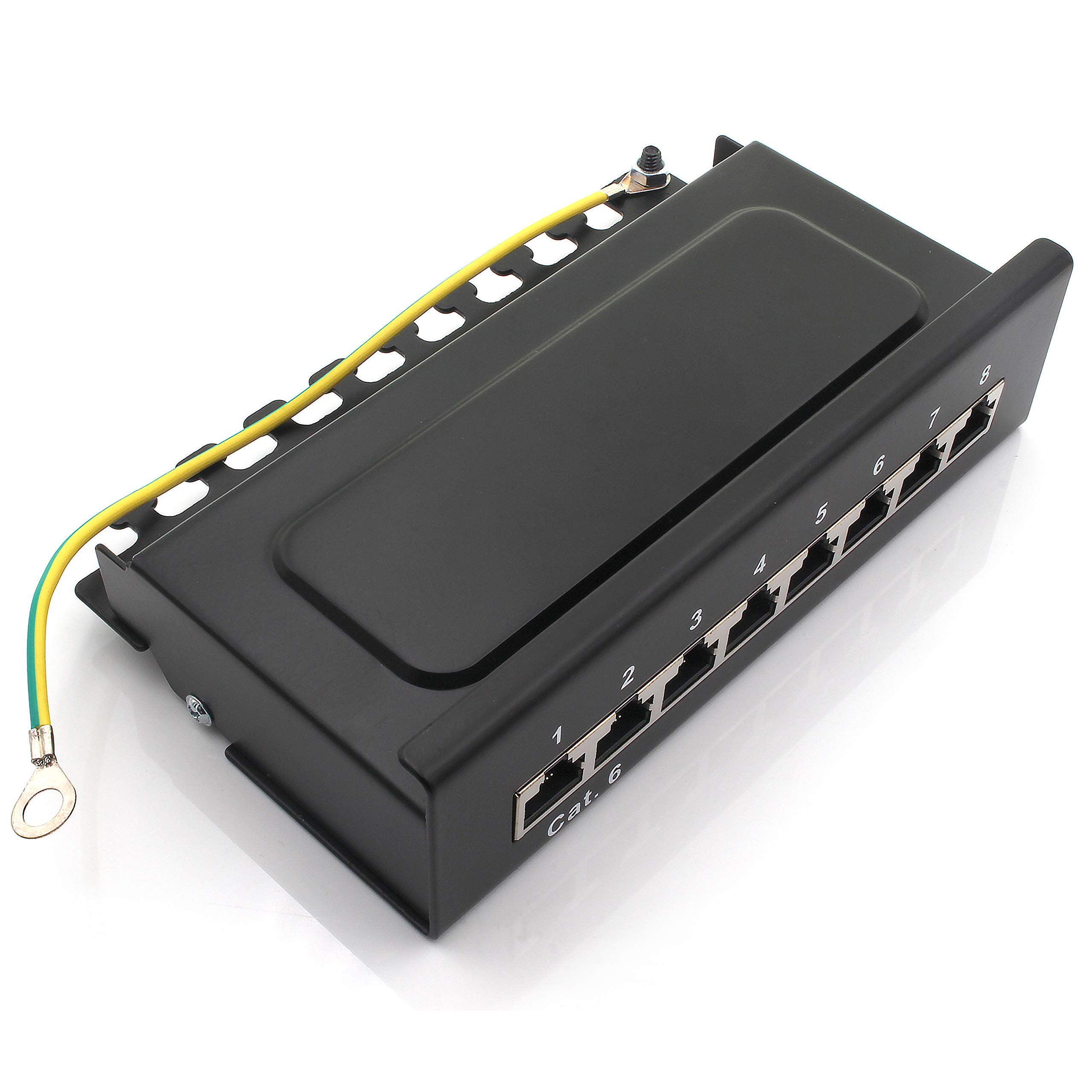 1aTTack.de 367452 Patch panel CAT6 8 port black distribution panel LSA+ connection technology network distribution - RJ45 - TIA 568 A/B - black — image 1