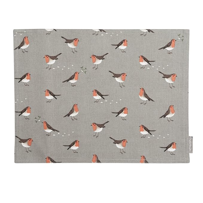 Sophie Allport Fabric Placemat Robin & Mistletoe design Amazon.co.uk