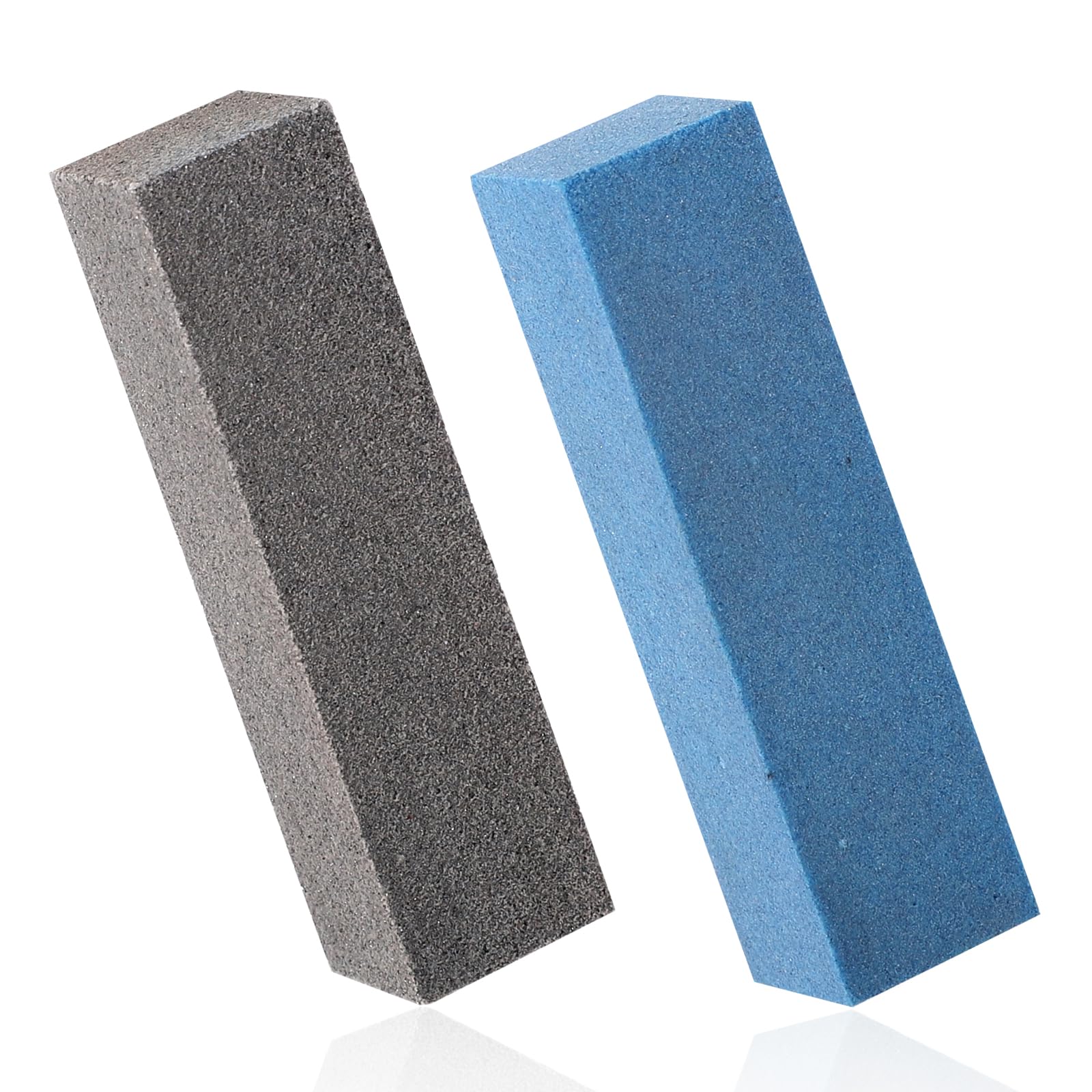 BOXOB 2pcs Gummy Rubber Abrasive Stones, Snowboard Ski Stone Edge Grinding Rubber Block Stone Ski Tuning Stones for Removing Burrs (Gray 60 Grit, Blue 240 Grit)