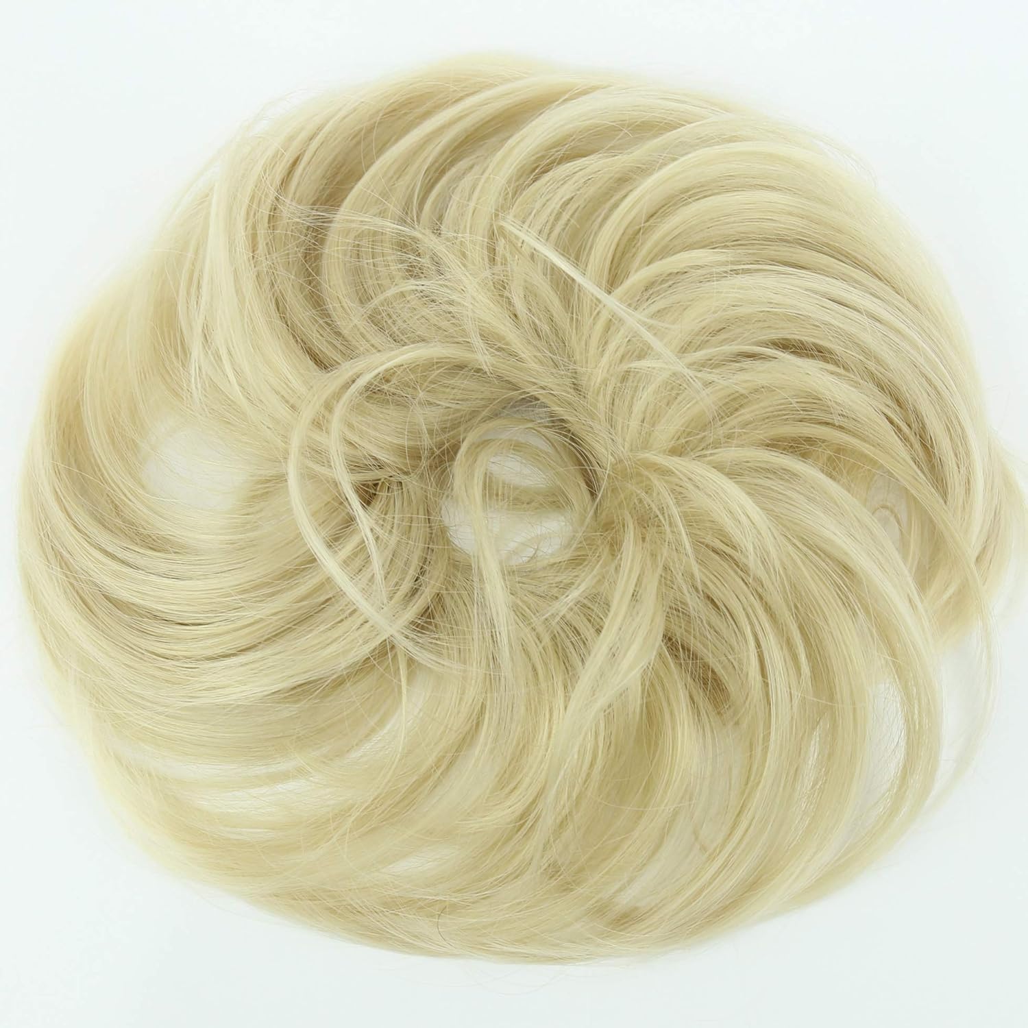 CAISHA Synthetic Fiber Hairpiece Scrunchie Scrunchy Updo Slightly Wavy Light Blonde Mix G14B, light blonde mix #25T613 G14B - Image 4