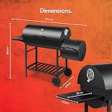 VonHaus Charcoal BBQ Portable Barrel Barbecue with Offset Smoker view 8