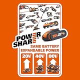 WORX WG163E 18V 20V MAX Cordless Grass Trimmer 2 Batteries 30cm Core view 6