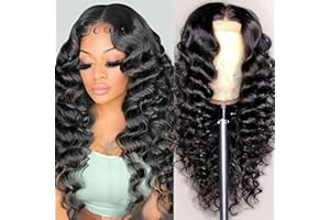 NKTU Deep Wave Lace Front Wigs Human Hair Glueless Wigs for Black Women 13x4 HD Transparent Lace Front Wigs Pre Plucked with Baby Hair 180 Density 22 Inch