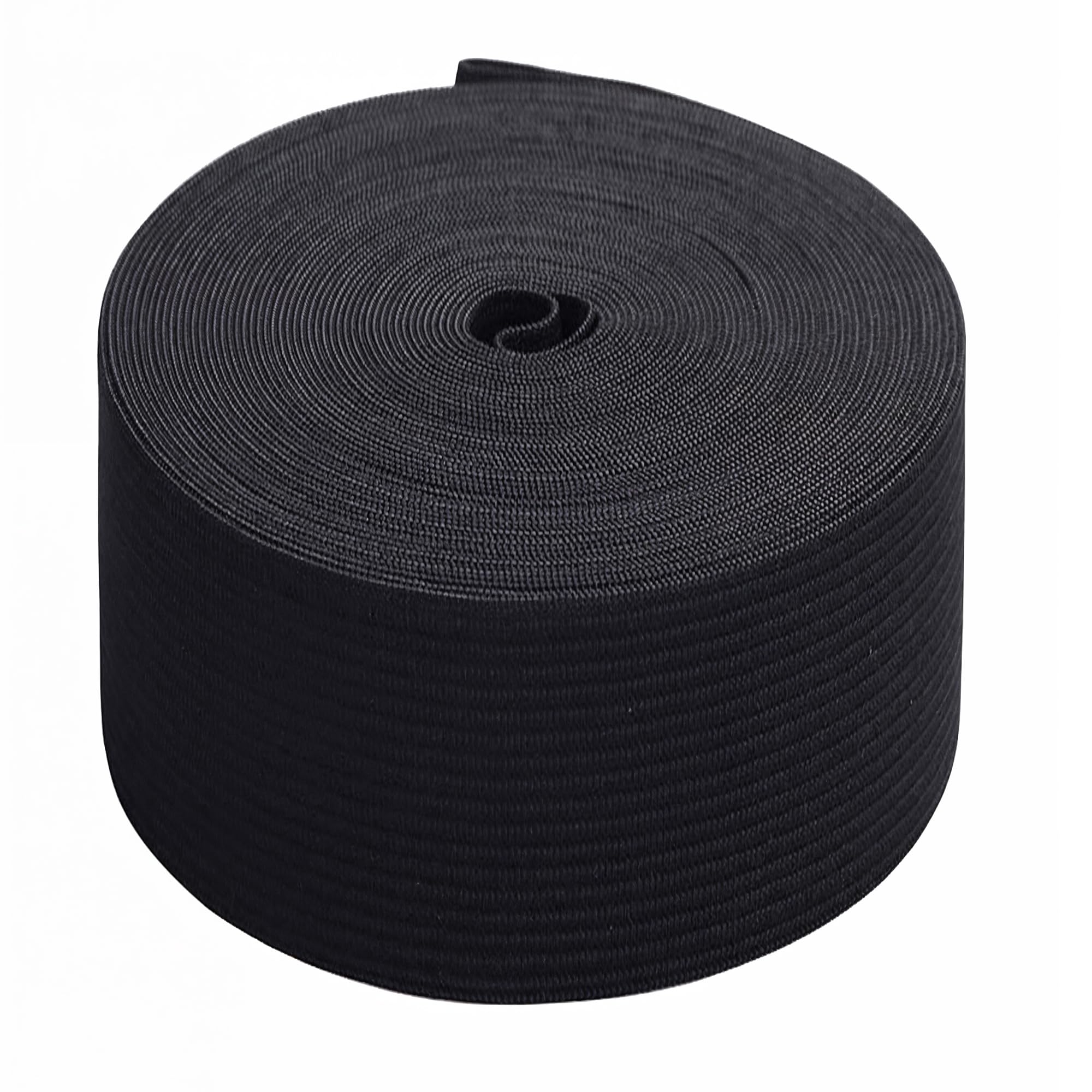 Trimming Shop 75mm (3 Inch) Wide Flat Elastic Band, Polyester Rubber Stretchable Waistband Tape Elastic Cord for Sewing Clothing, Garments, Dressmaking, DIY Craft Projects, Black, 5 Metres