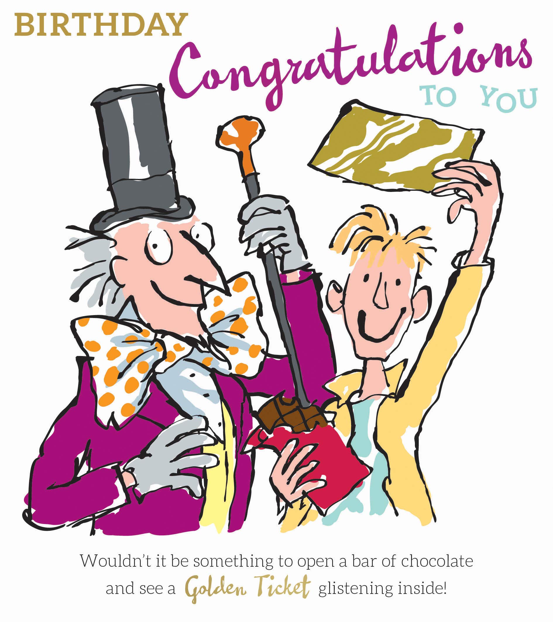 Roald Dahl Golden Ticket Card