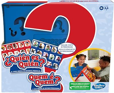 Quem é quem? - o clássico jogo de adivinhação do personagem - jogo de tabuleiro para meninos e meninas a partir dos 6 anos - para 2 jogadores (versão em espanhol e português)