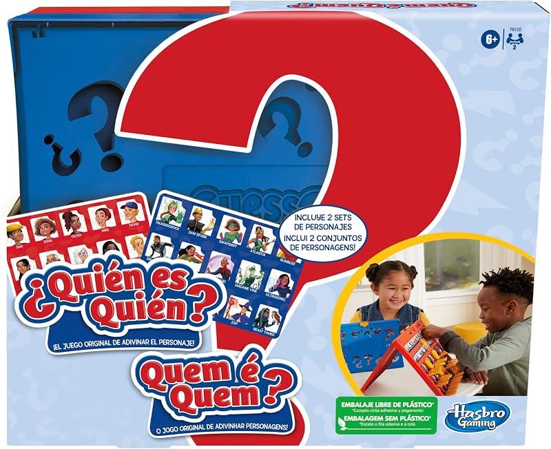 Quem é quem? - o clássico jogo de adivinhação do personagem - jogo de tabuleiro para meninos e meninas a partir dos 6 anos - para 2 jogadores (versão em espanhol e português)