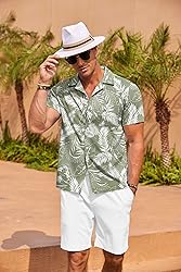 COOFANDY Mens Hawaiian Shirt Summer Beach Vacation
