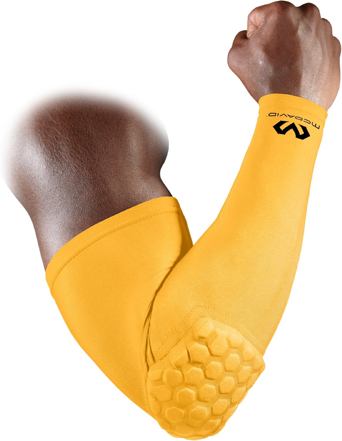 Mcdavid 6500 Hex Padded Arm Sleeve, Compression Arm Sleeve w/ Elbow Pad for Football, Volleyball, Baseball Protection, Youth & Adult Sizes, Sold as Single Unit (1 Sleeve) : Football Hand And Arm Pads : Sports & Outdoors