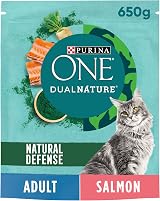 Purina One DualNature Salmon Dry Cat Food 650g Pack of 8 view 1