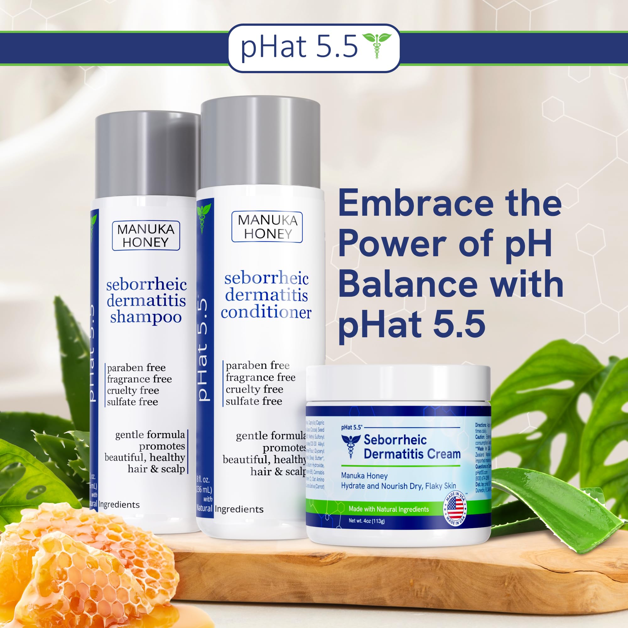 Seborrheic & Atopic Dermatitis Gentle Face Wash with Manuka Honey - Natural & Organic Face Cleanser & Body Wash For Sensitive Skin - Hypoallergenic, Paraben Free & Sulfate Free Acne Face Wash (8oz)