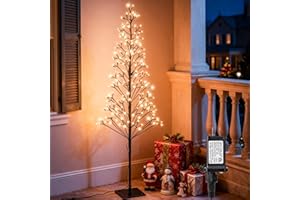 Lomotech Chritsmas Tree Lights - 216 Leds 5Ft Artificial Christmas Tree with Timer, Includes 27 Leds Twinkle Lights for Holiday, Wedding, Party, Christmas Decorations (Warm White)
