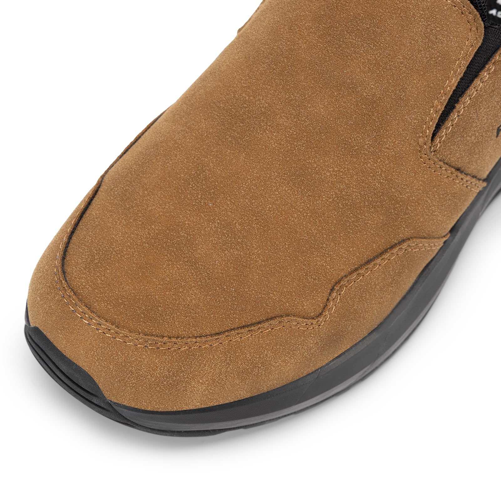 FitVille Slip On Wanderschuhe Herren Extra Breit Trekkingschuhe rutschfeste Outdoor Schuhe Atmungsaktiv Freizeitschuhe Leichte Walkingschuhe,Dünenbraun,46 EU,X-Weit 7
