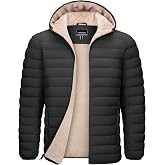 TACVASEN Mens Puffer Jacket Hooded Sherpa Lined Water Resistant Winter Coat | Warm, windproof, insulated quilted fleece puffy jacket for casual work travel outdoor hiking skiing snow fishing cold weather