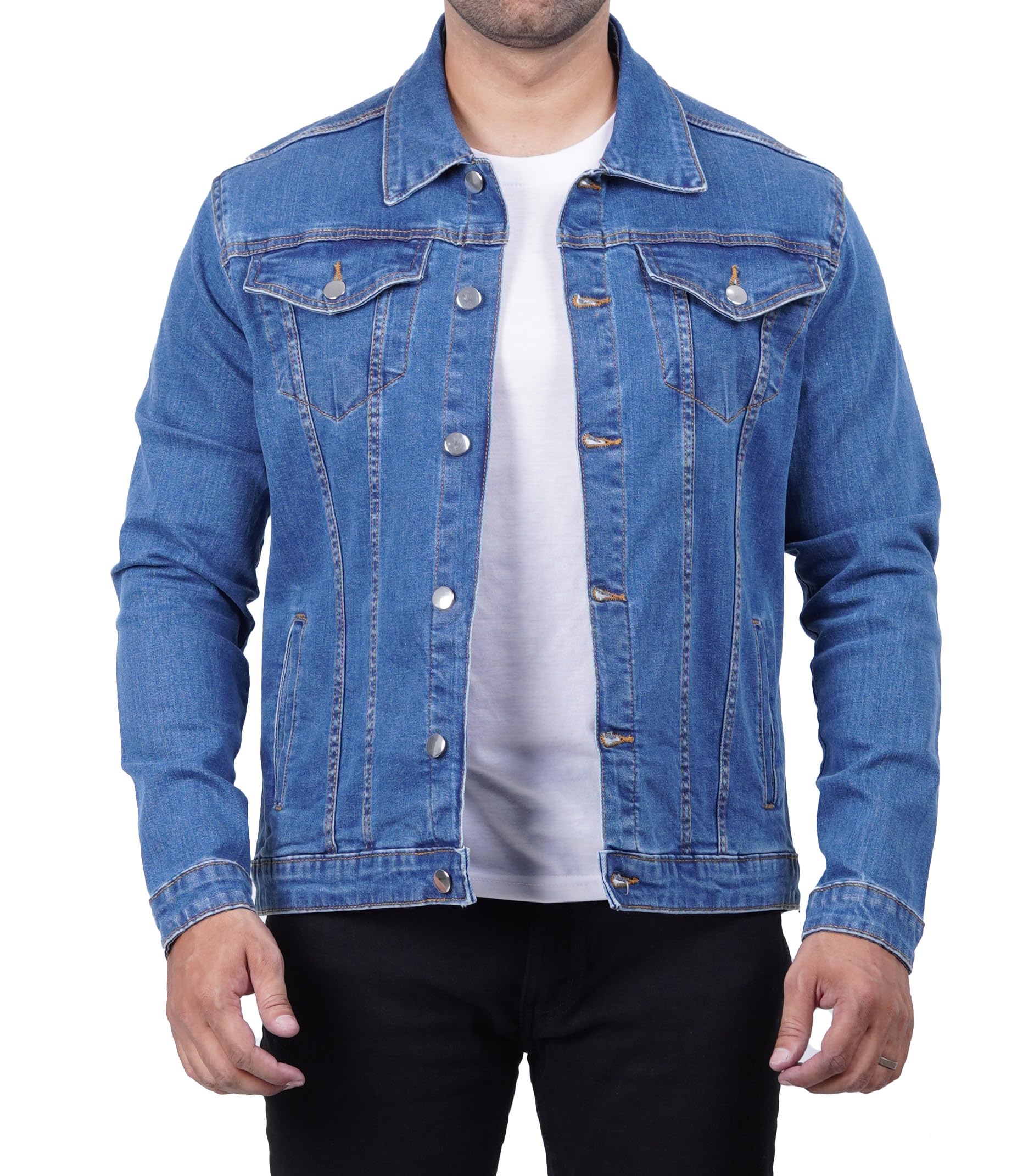 Photo 1 of Decrum Disc Lightweight Jean Jacket Men - Men's Denim Jackets | [613028162] Blue, S