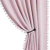 StangH Pink Blackout Curtains for Nursery Girls