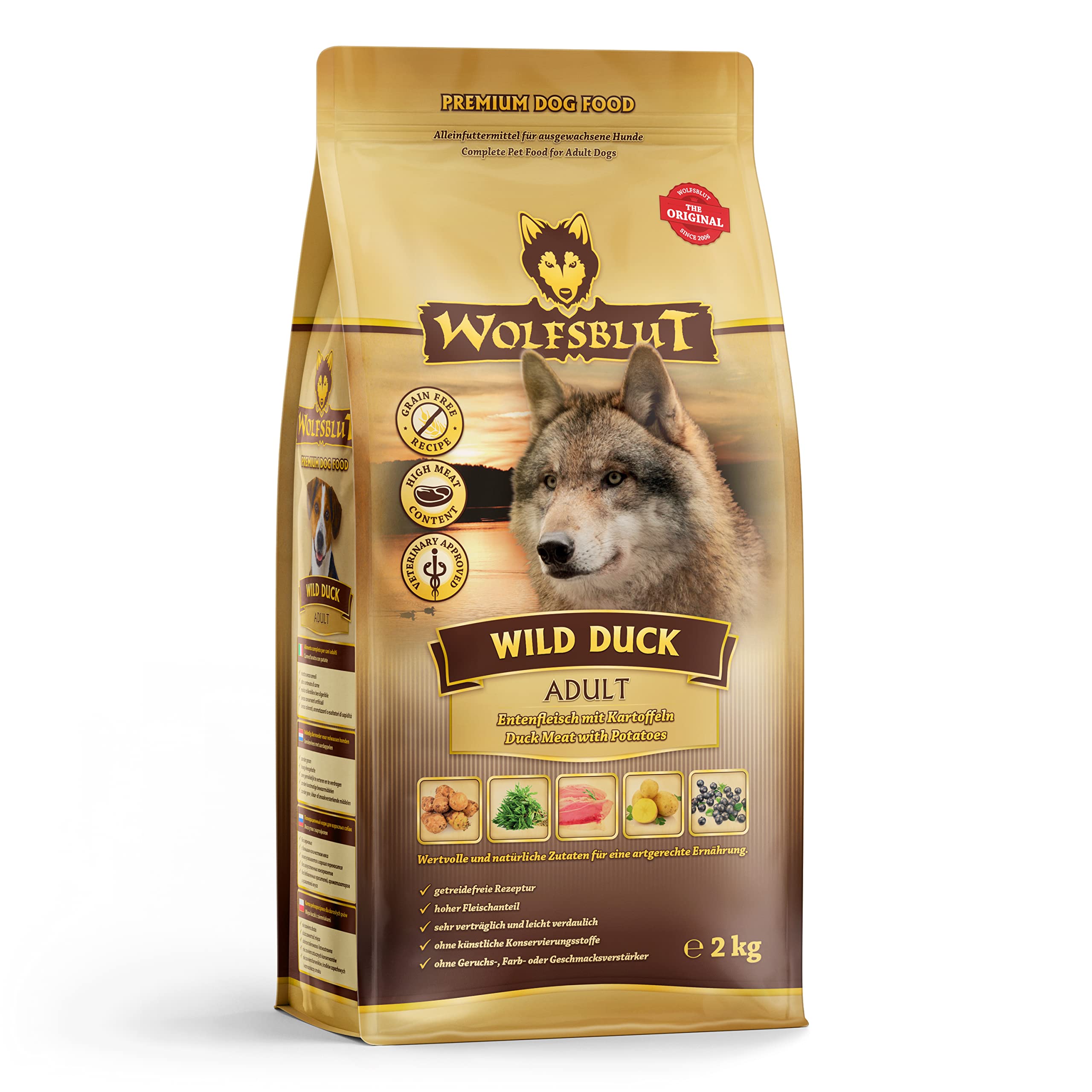 Wolfsblut - Wild Duck Adult - 2 kg - Duck - Dry Food - Dog Food - Grain Free