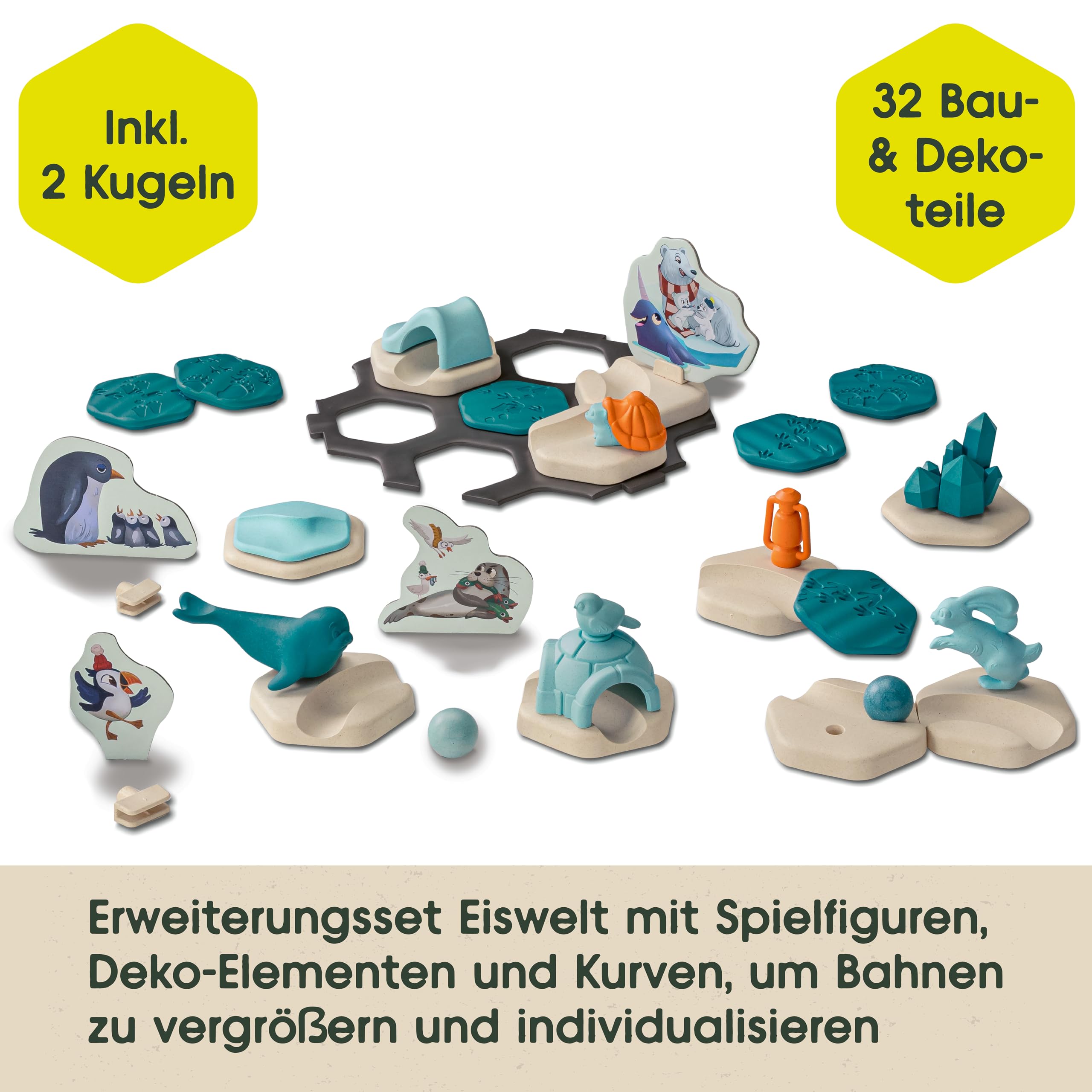 Ravensburger GraviTrax Junior Extension Ice 23748 - Murmelbahn überwiegend aus nachwachsenden Rohstoffen mit Themenwelten, Lernspielzeug und Konstruktionsspielzeug für Jungs und Mädchen ab 3 Jahren 2