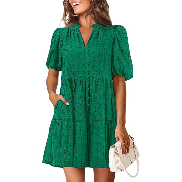 BoheeWohee Women's Summer Square Neck Mini Dress - Cutout Crossover Waist, Tiered Ruffle Hem, 100% Rayon - View #8