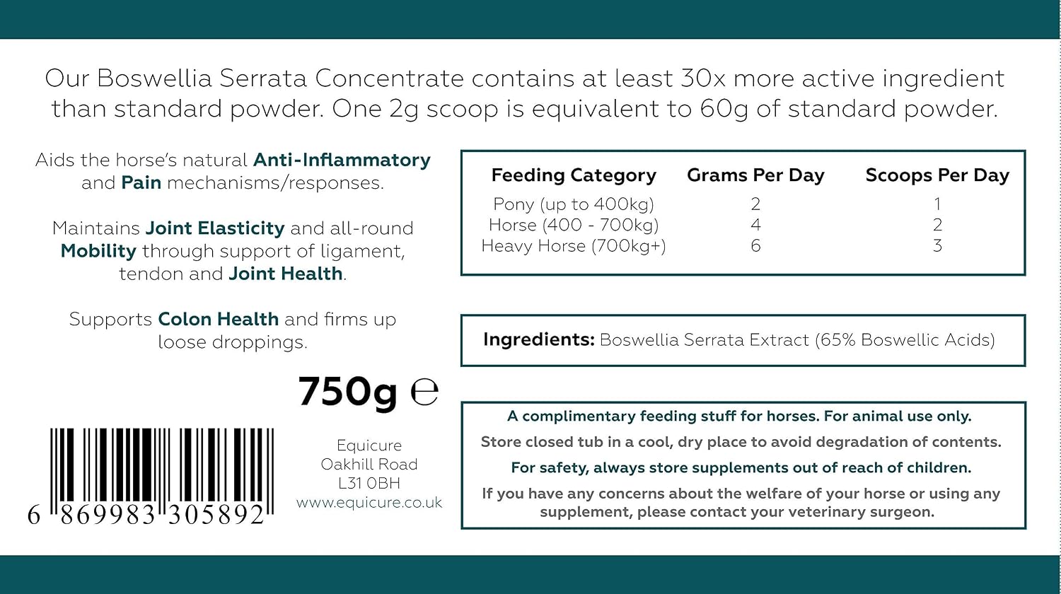 Equicure Boswellia Serrata Concentrate Powder For Horse/Pony (750g), 750 g (Pack of 1) - Image 5