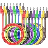 Goupchn 4mm Stackable Banana Plug to Banana Plug Test Leads 8PCS Silicone Cable Wires 3.3ft/1m for Multimeter Electrical Testing 1000V/15A