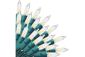 FUNPENY Christmas Lights, 30FT 150 Incandescent Mini Clear String Lights, Warm White With Green Wire for Indoor Outdoor Tree Xmas Party Holiday Home Decorations