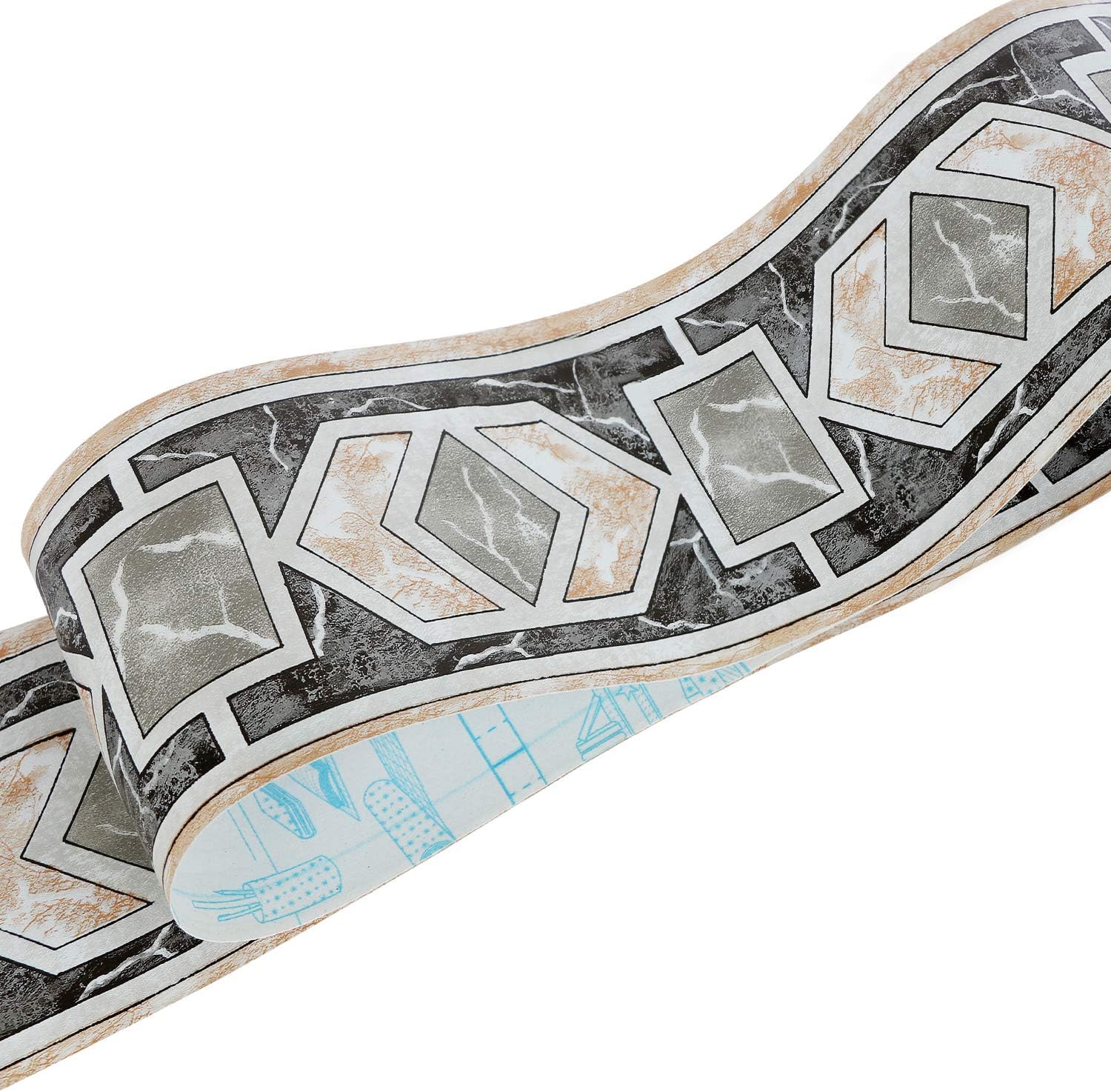 Uoisaiko PVC Wallpaper Borders Self Adhesive Wall Border for Bathroom