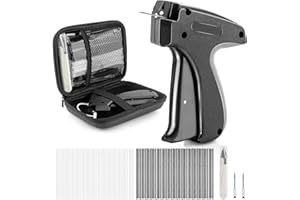 RBFSAH Stitch Gun Clothing Fixer, Fine Stitch Sewing Gun for Clothes, Handheld Stitch Gun Micro Tagging Gun - Includes 3 Needles, 1500 Black Fasteners & 1500 White Fasteners