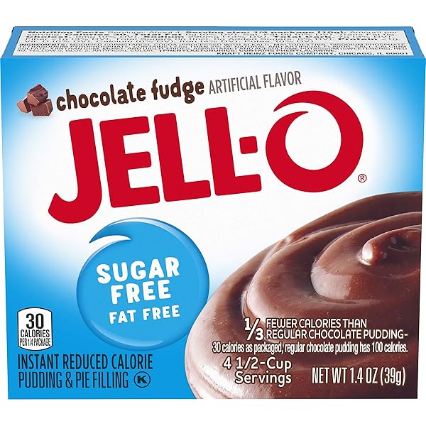 JELL-O INSTANT CHOCOLATE FUDGE SUGAR-FREE FAT FREE PUDDING...