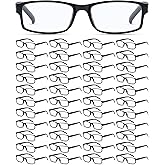 Yexiya 50 Pack Reading Glasses Bulk Frame Eyeglasses with Spring Hinge Traditional Adjustable