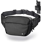Tactical Fanny Pack for Men Women, Security Carry Crossbody Bag, Anti Theft EDC Waist Bag for Hiking Hunting (Adjustable Up to 57" Waist)