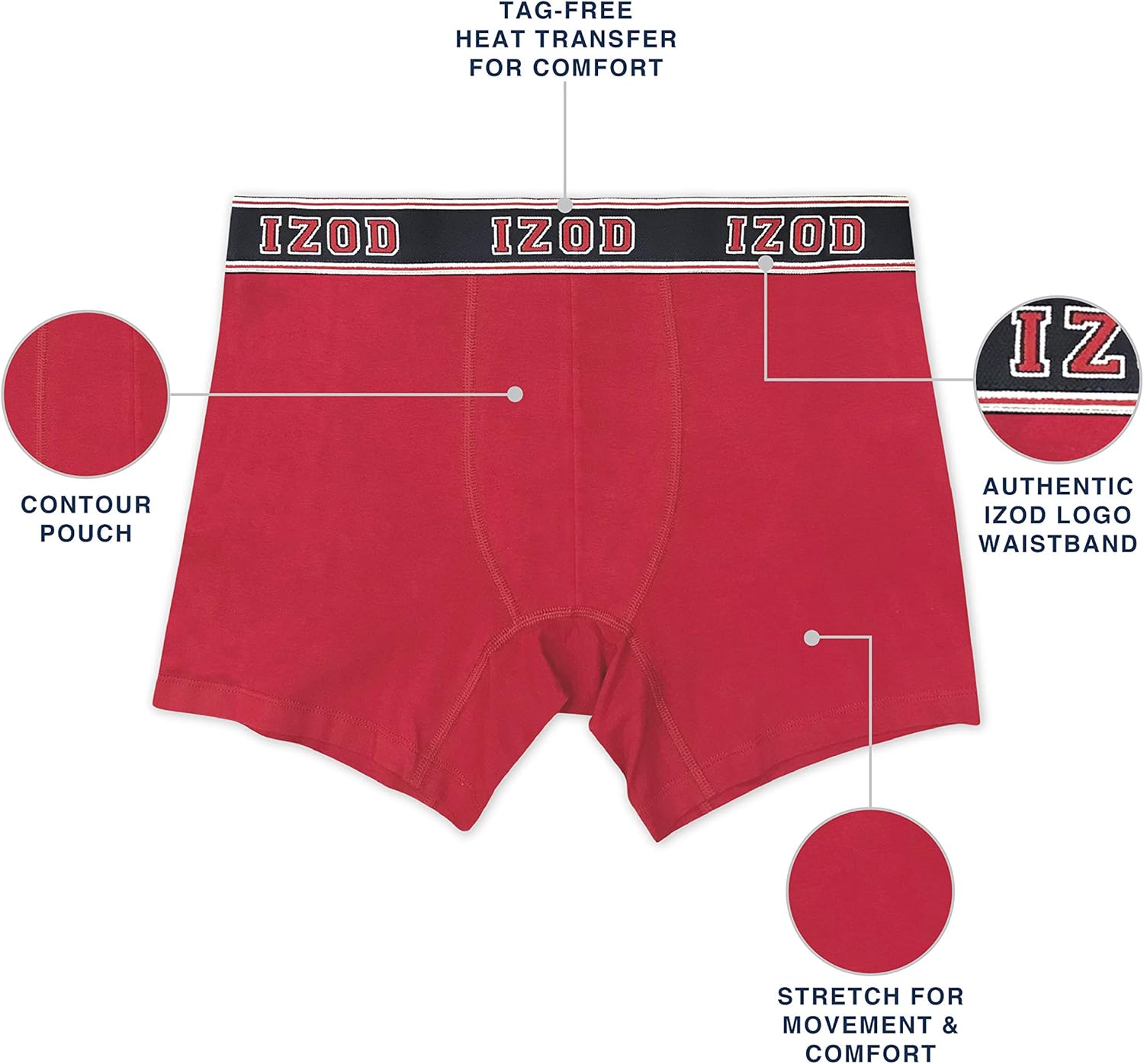 IZOD Men's 5 Pack Stretch Boxer Brief at  Men’s Clothing store