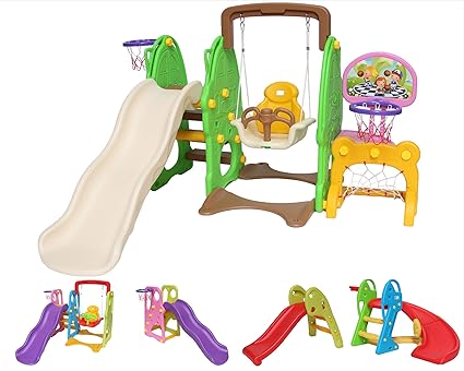 Clarmaro 'Baby Adventure' Kinder Spielplatz Rutsche mit 80 cm Länge für Kleinkinder und Babys, Indoor/Outdoor Garten Rutschba