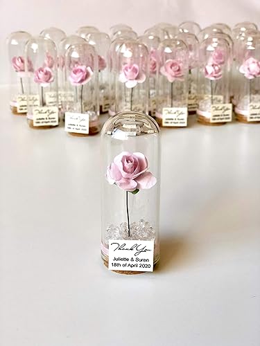 Amazon Com 10pcs Favors Wedding Favors For Guests Wedding Favors Dome Custom Favors Beauty And The Beast Quinceanera Sweet 16 Rose Dome Favors Handmade