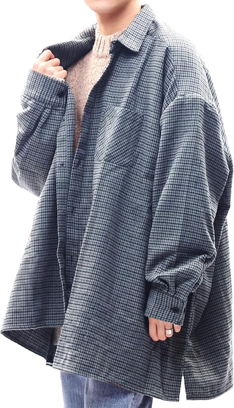 Amazon G O C ジーオーシー ビエラチェックシャツ メンズ 起毛オーバーサイズシャツ 秋冬 グレーガンクラブ シャツ 通販