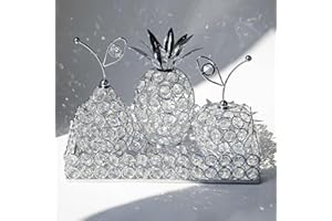 KOLNLALA Elegant Decorative Trays & Crystal Fruit 4-Piece Set, Crystal Tea Light Holder - Wedding Centerpieces for Holidays, Home Table Decorations, Fruit Displays and Candle Holders (Silver, Set of Four)