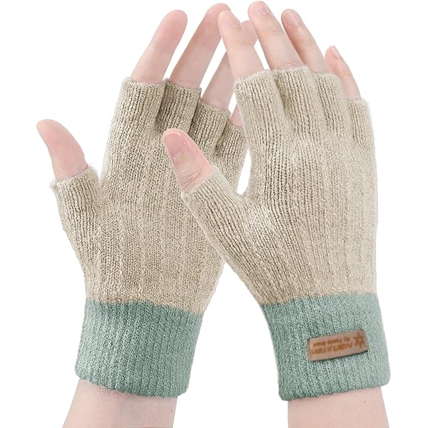 Women's Cashmere Fingerless Gloves, Soft And Warm Cozy Winter
